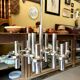 Chandelier with 12 lights in chrome metal attributed to Gaetano Sciolari for Staff Leuchten, 1970.