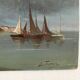 Old painting on wood sea le pouliguen 20x40 cm