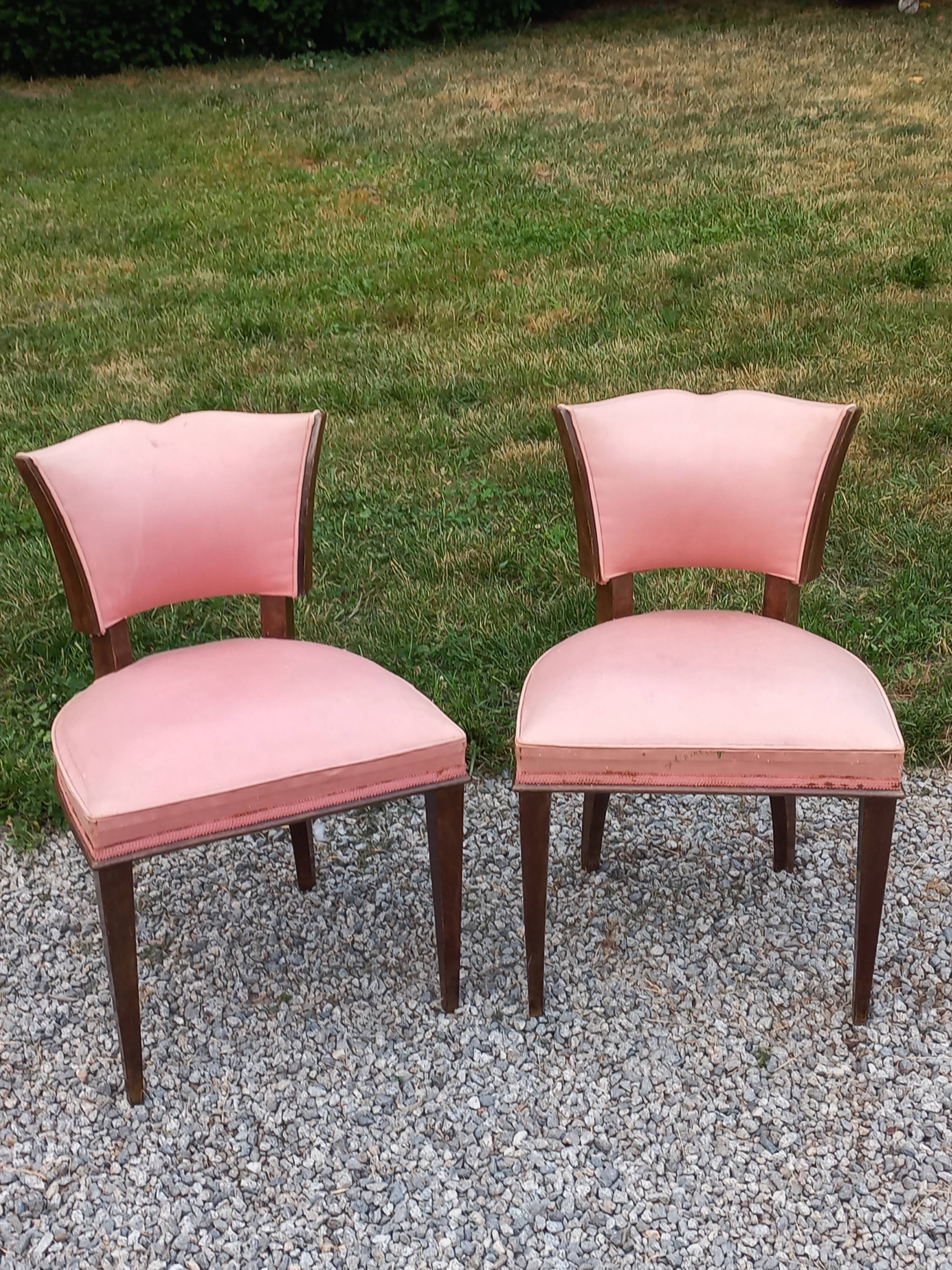 Pair of vintage low-backed bedroom chairs from the 1930s/1950s