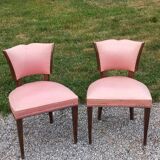 Paire de chaises de chambre vintage à dossier bas des années 30/50