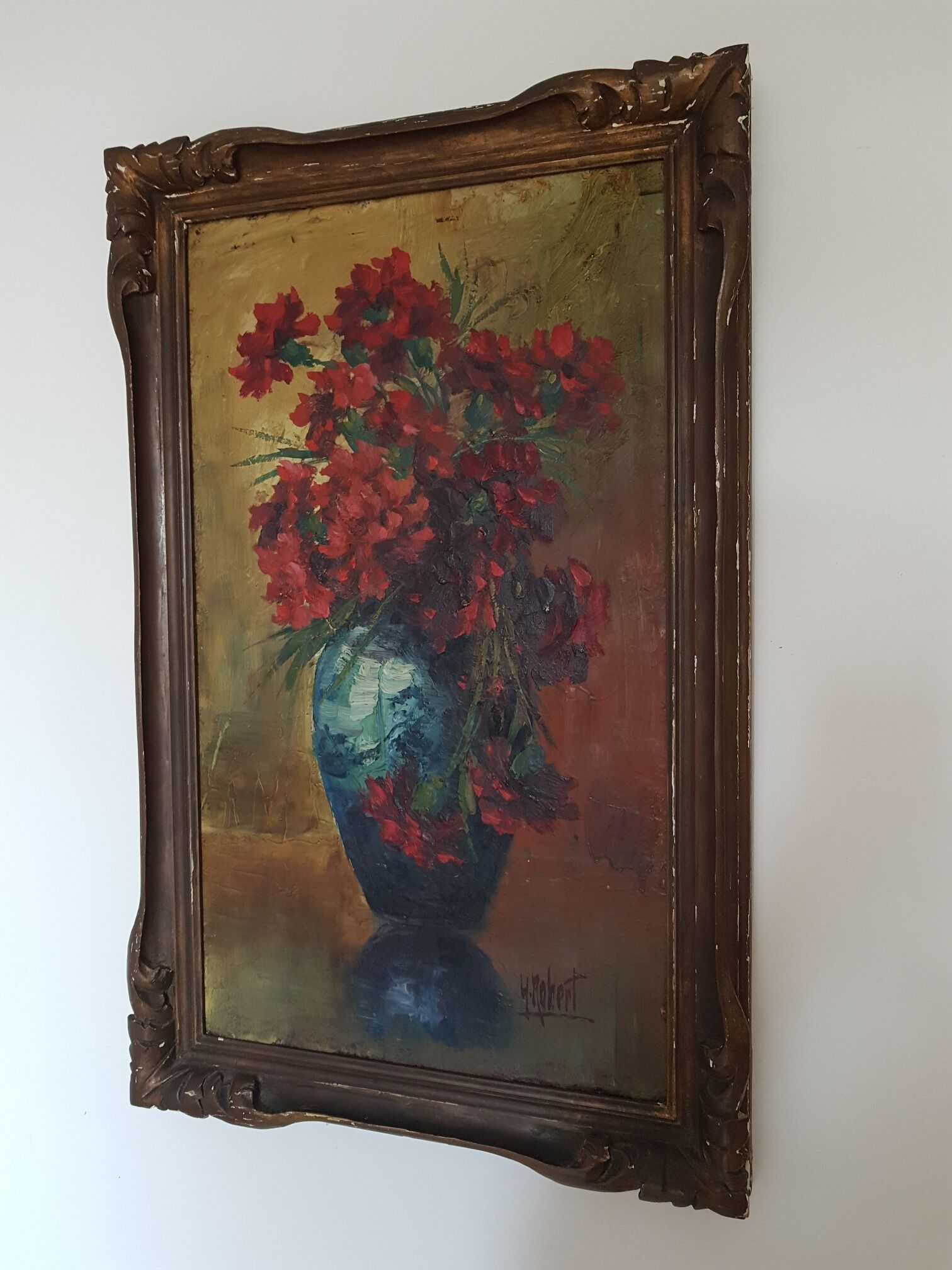 Art Deco flower bouquet oil painting