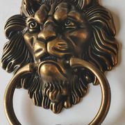 Antique Lion Head Door Knocker/Knocker, with Antique Bronze Patina 16 x 12 cm