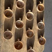 11 tasses à café vintage en grès mat brut