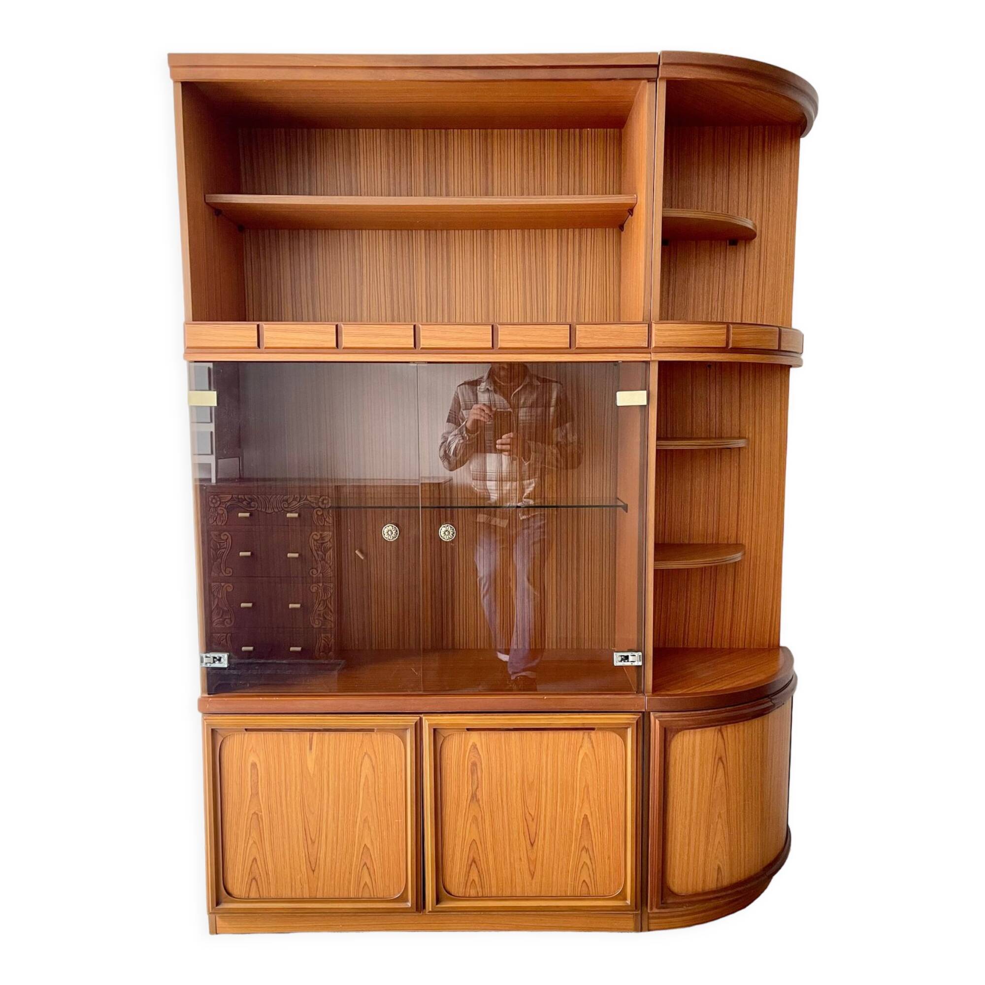 Vintage wall unit display cabinet