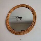 Vintage bamboo mirror 46cm