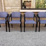 Set of 4 vintage Italian armchairs from the 80s