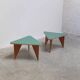 Unique pair of triangular coffee tables, 1960s