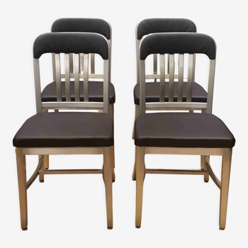 Set of 4 aluminium chairs by good form