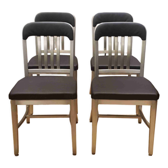 Set of 4 aluminium chairs by good form