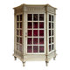 Napoleon III Period Display Cabinet in Painted Wood with Beveled Tiles in Louis XVI Style
