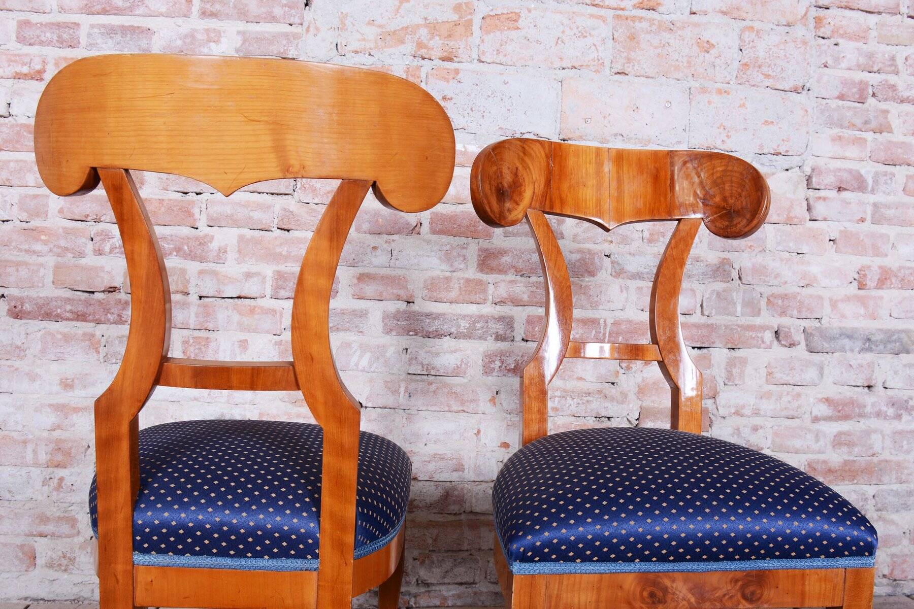 Biedermeier Cherrywood Chairs, Austria, 1820s, Set of 4