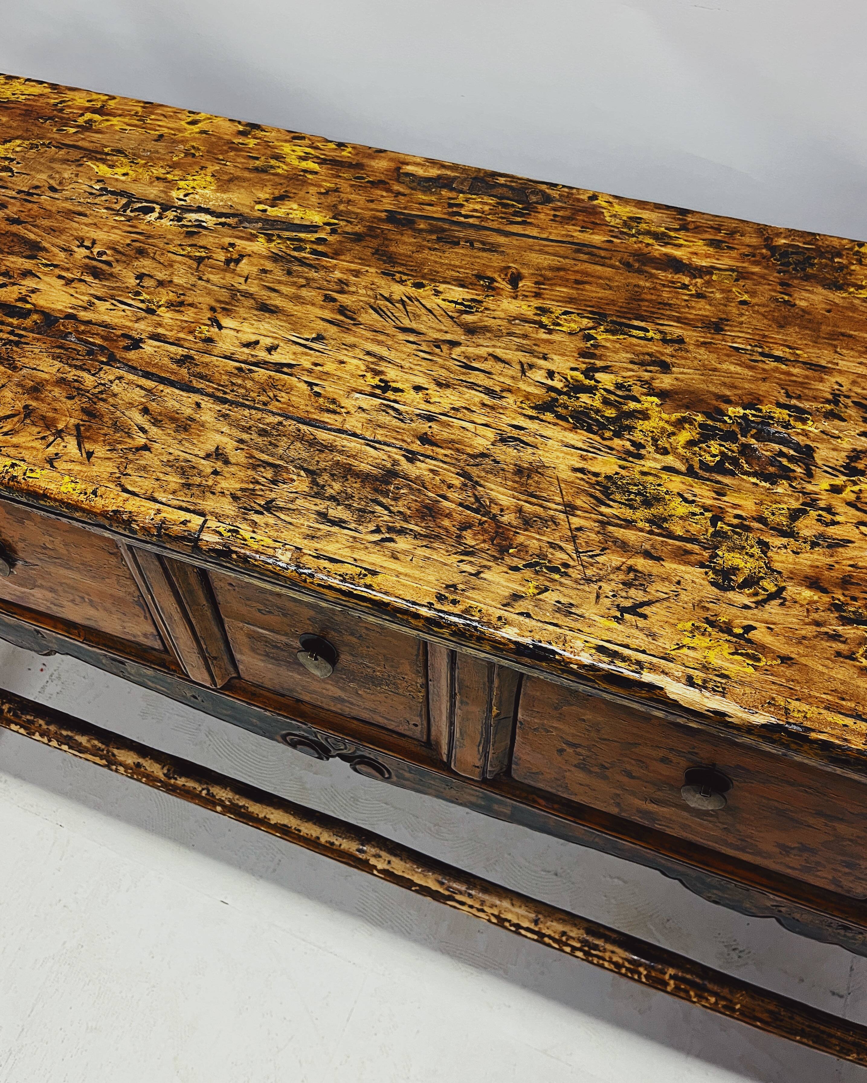 table console en bois ancien