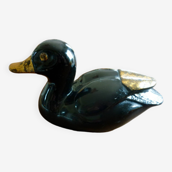 Canard décoratif noir et or vintage