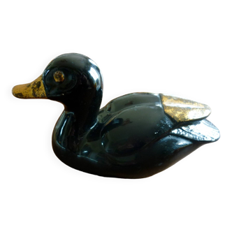 Vintage black and gold decorative duck