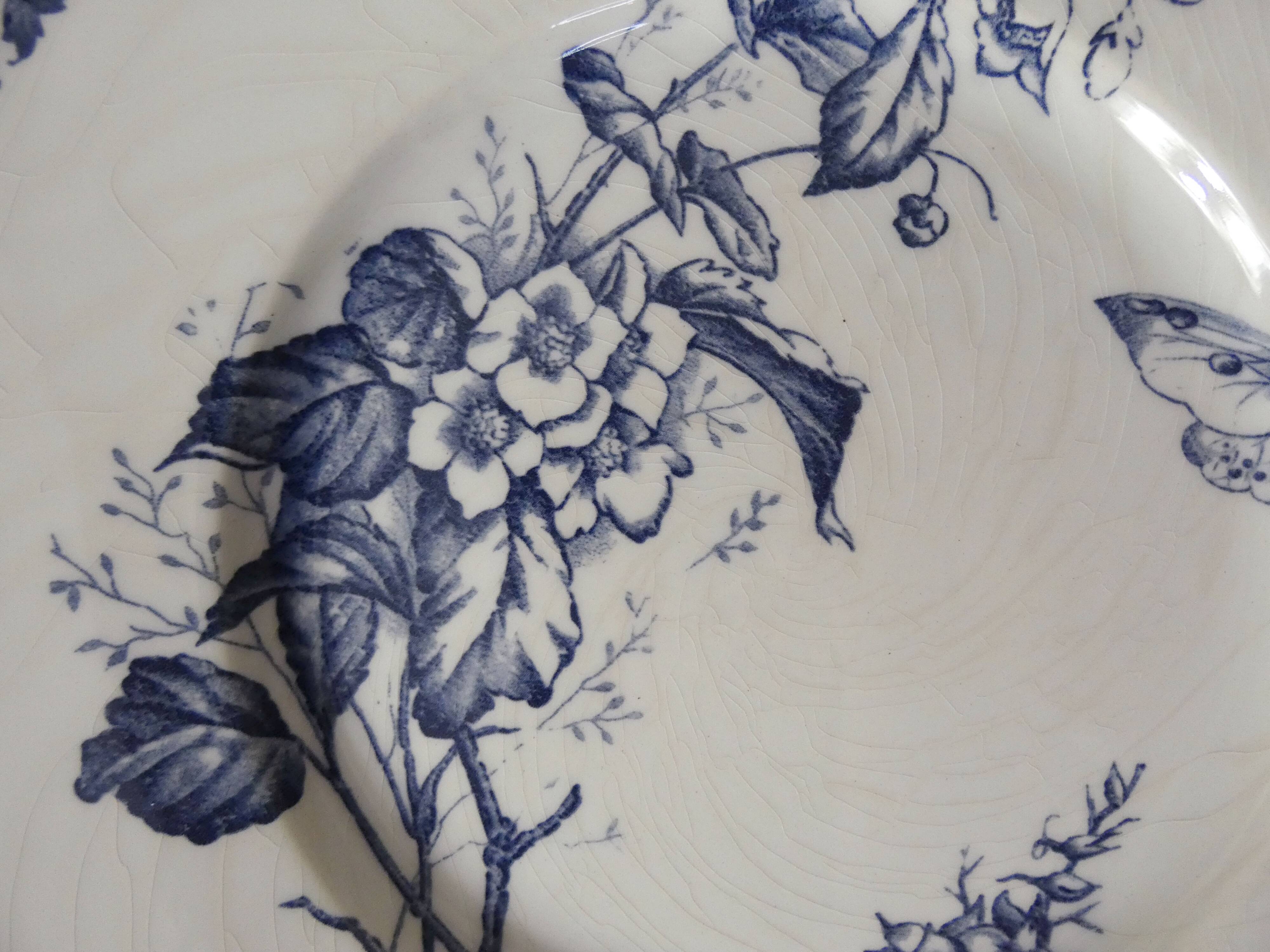 Terre de fer 6 Sarreguemines butterfly dessert plates
