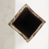 Brutalist stoneware vase with a floral decoration. 1970s.