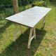 Table tréteaux, plateau zinc