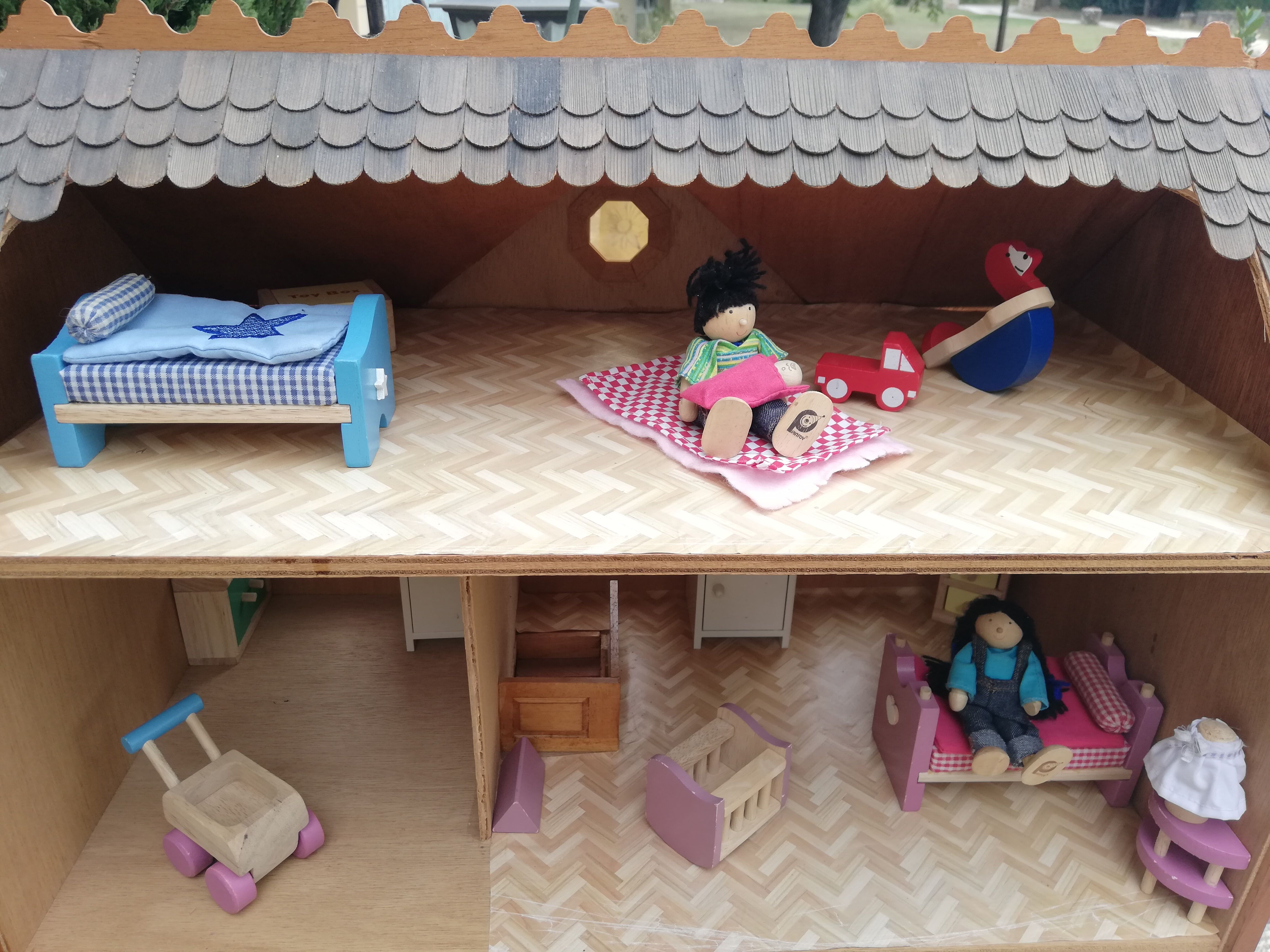 Vintage wooden dollhouse