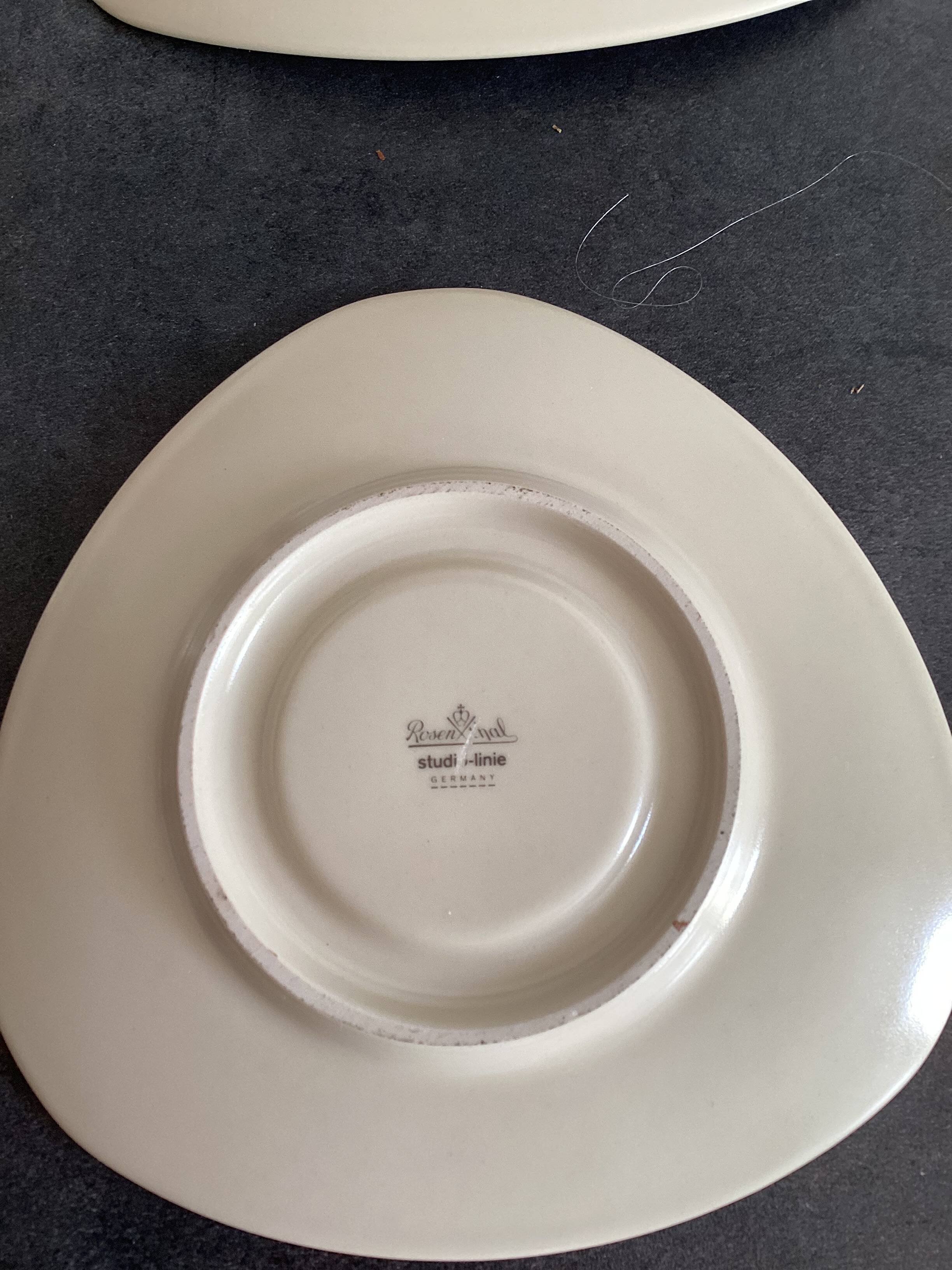 Two Rosenthal Flash Triangular Plates, Vintage 1980s