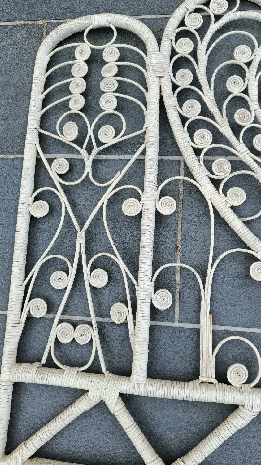 Peacock rattan headboard, 1970