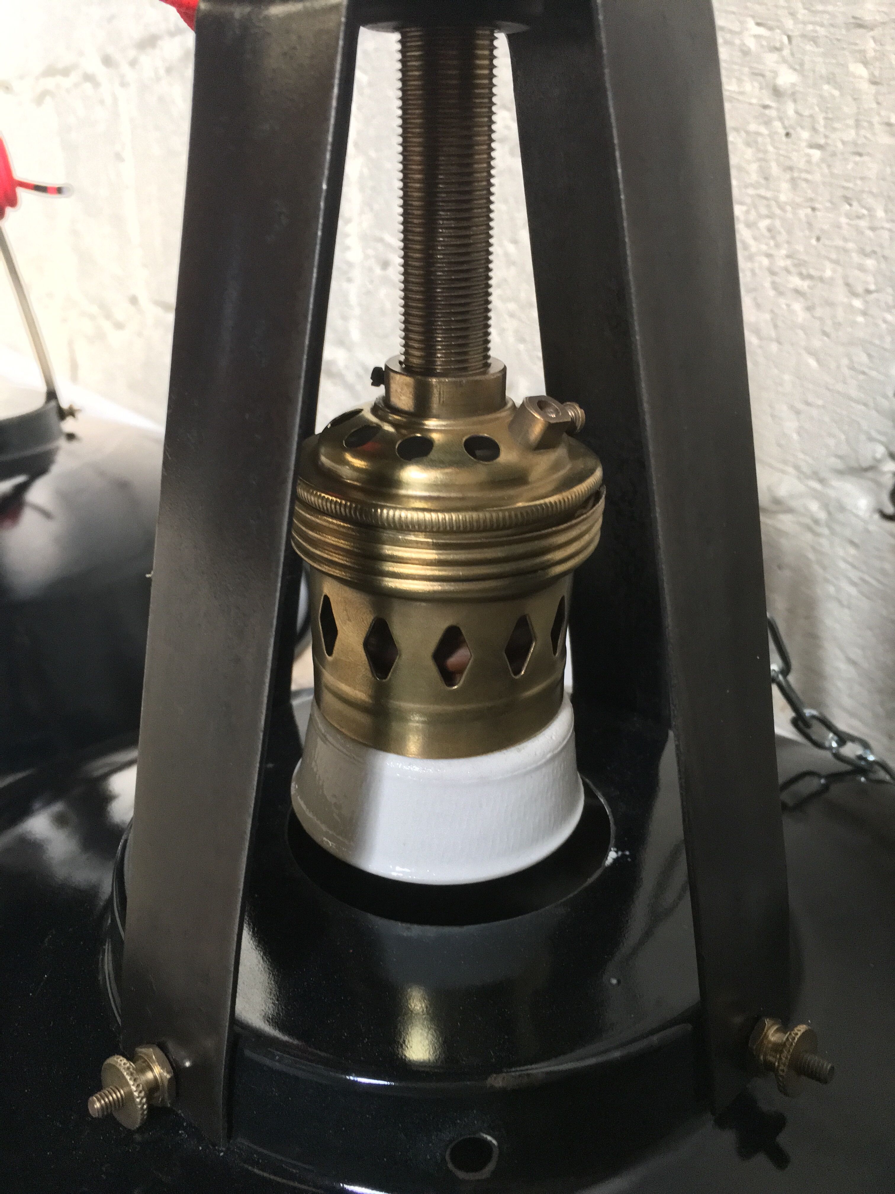 Série de 4 lampes émaillées industrielles