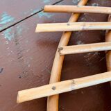 Vintage rattan sun mirror from the 60s, 73x92 cm
