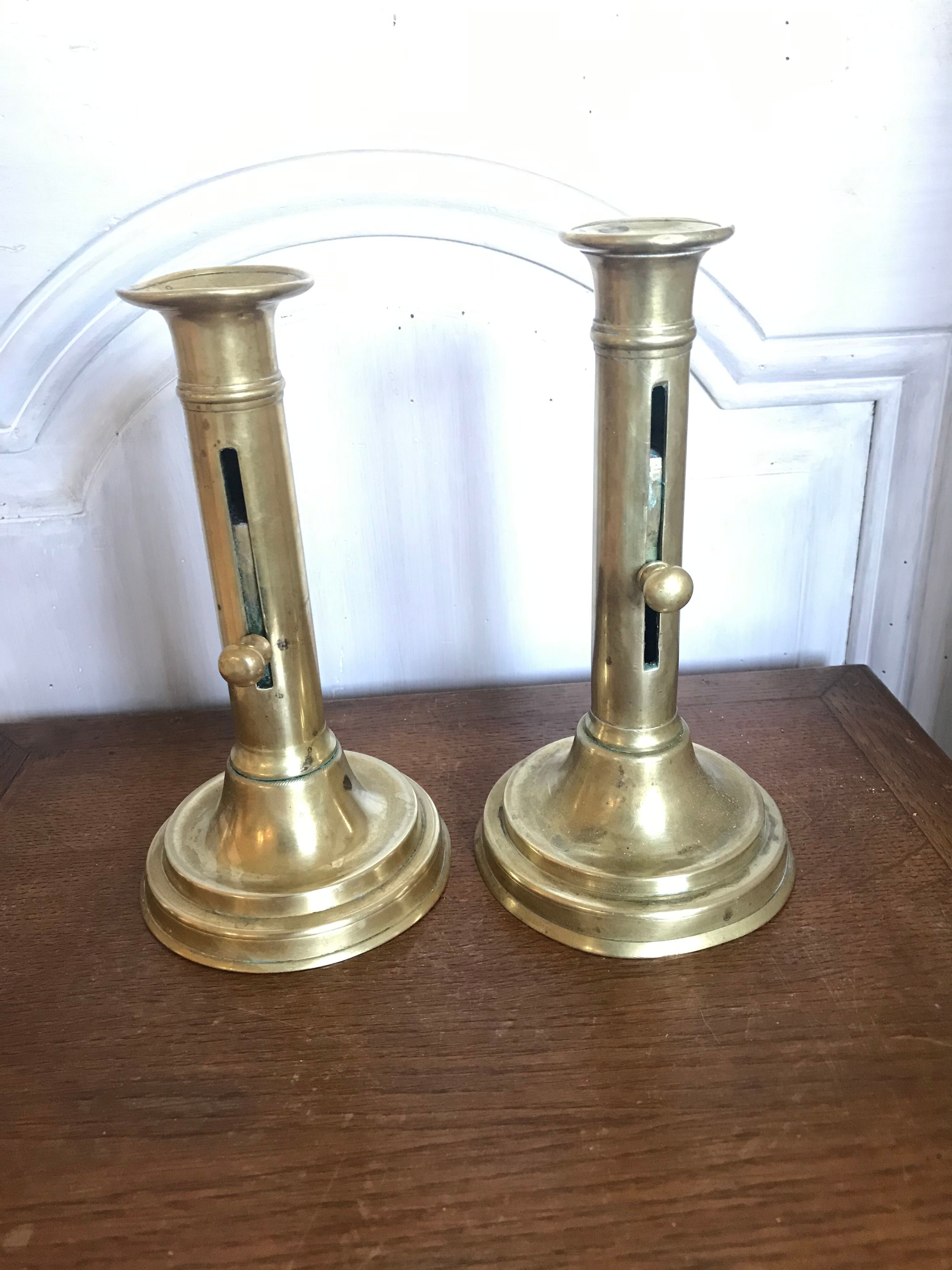 Pair of brass candlesticks