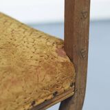 Antique Oak Chair with Gothic and Religious Carvings