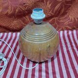 Vintage: turned wooden ball lamp base made in italy imt