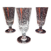 Ensemble de 3 verres vintage bullés