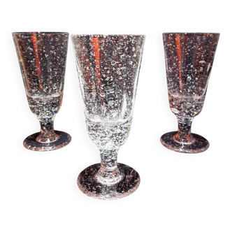 Set of 3 vintage bubble glasses