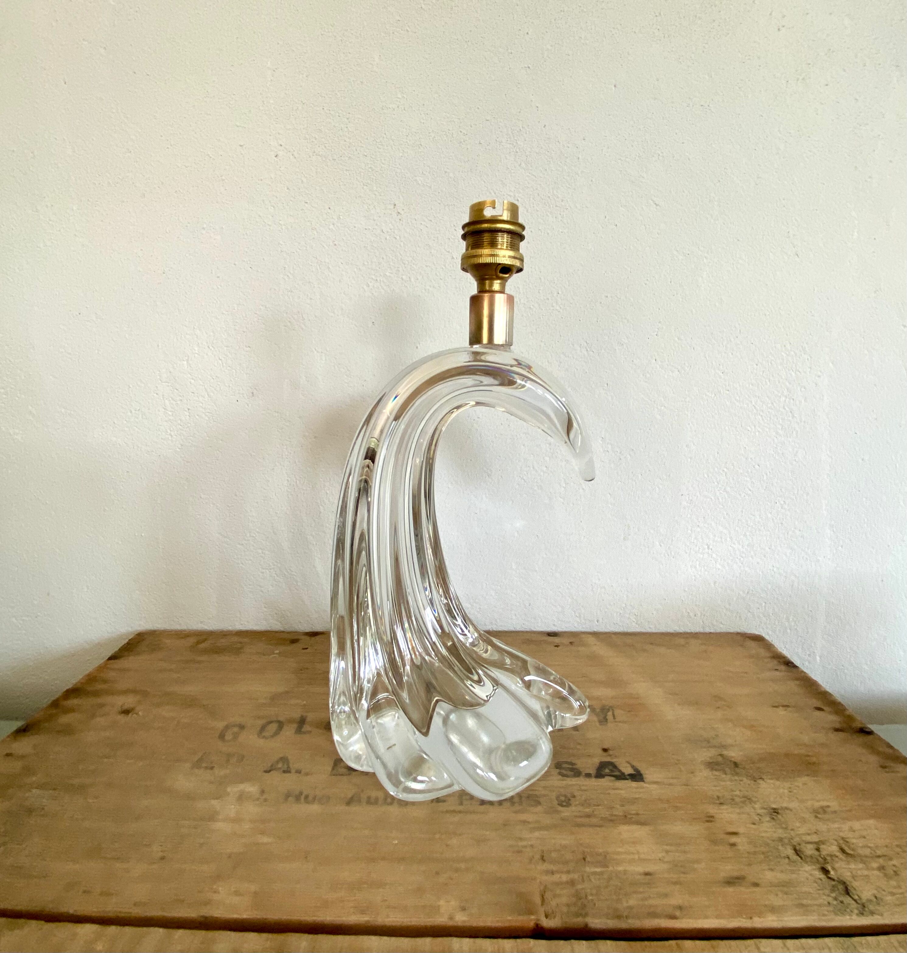Moulded glass lamp, fabric cable 2 m