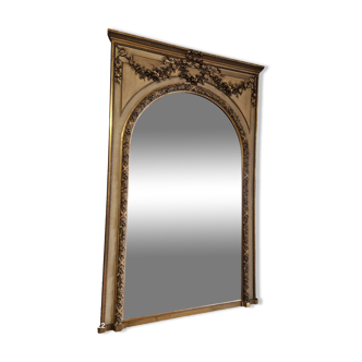 Miroir trumeau à fronton style louis XVI