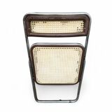 Chrome caned folding chair
