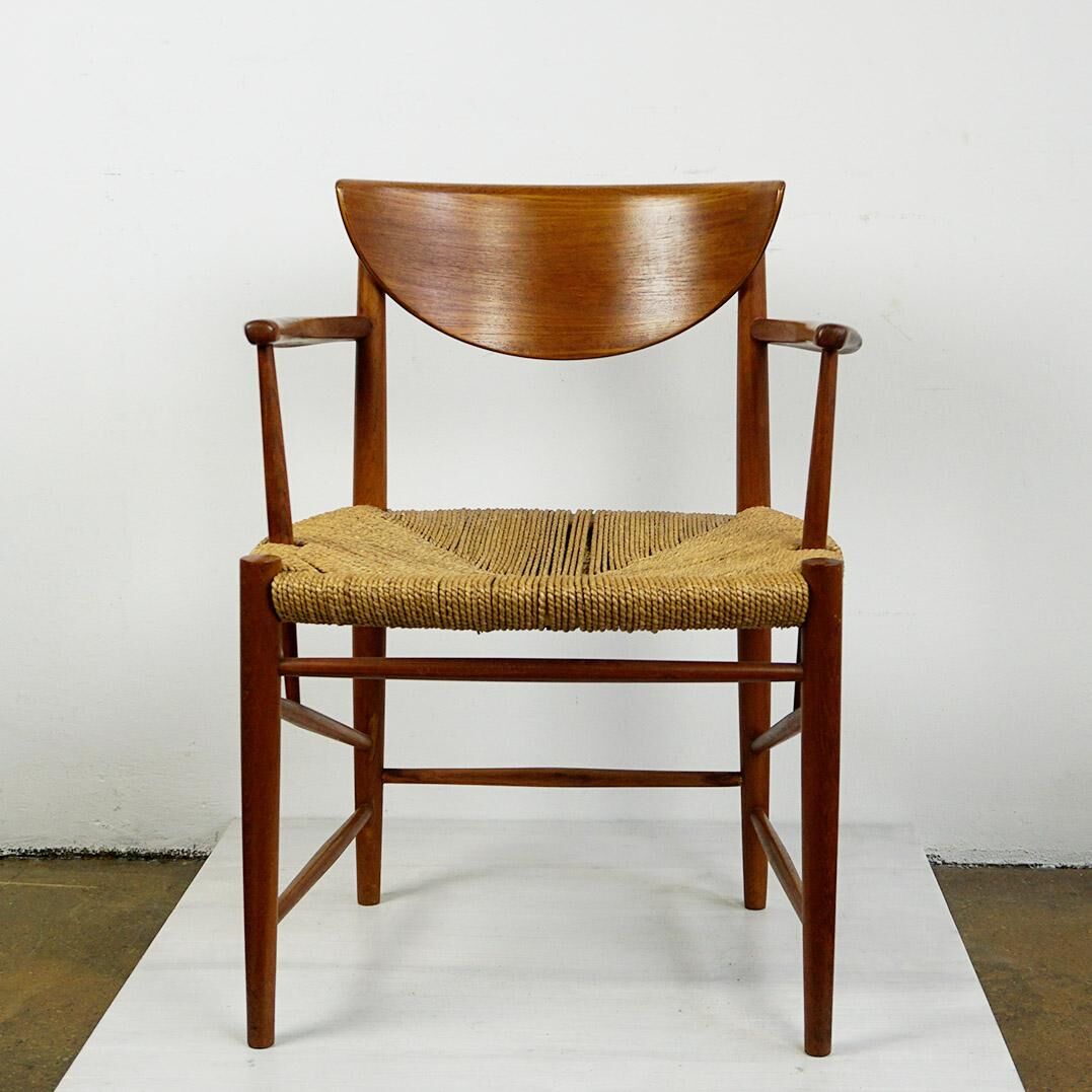 Pair of teak armchairs model 317 by Peter Hvidt for Soborg Mobler Denmark