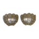 Pair of mother-of-pearl and brass appliques