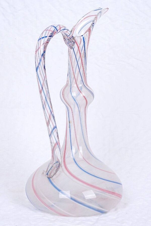 Aiguière en verre soufflé - murano - art nouveau - époque : début xxème siècle