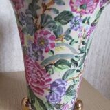 Pair of flowered ceramic vases