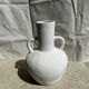 Handcrafted terracotta vase painted white with double handles h:40 d:30