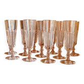 Set of 11 crystal flutes from Saint-Louis - Caton model