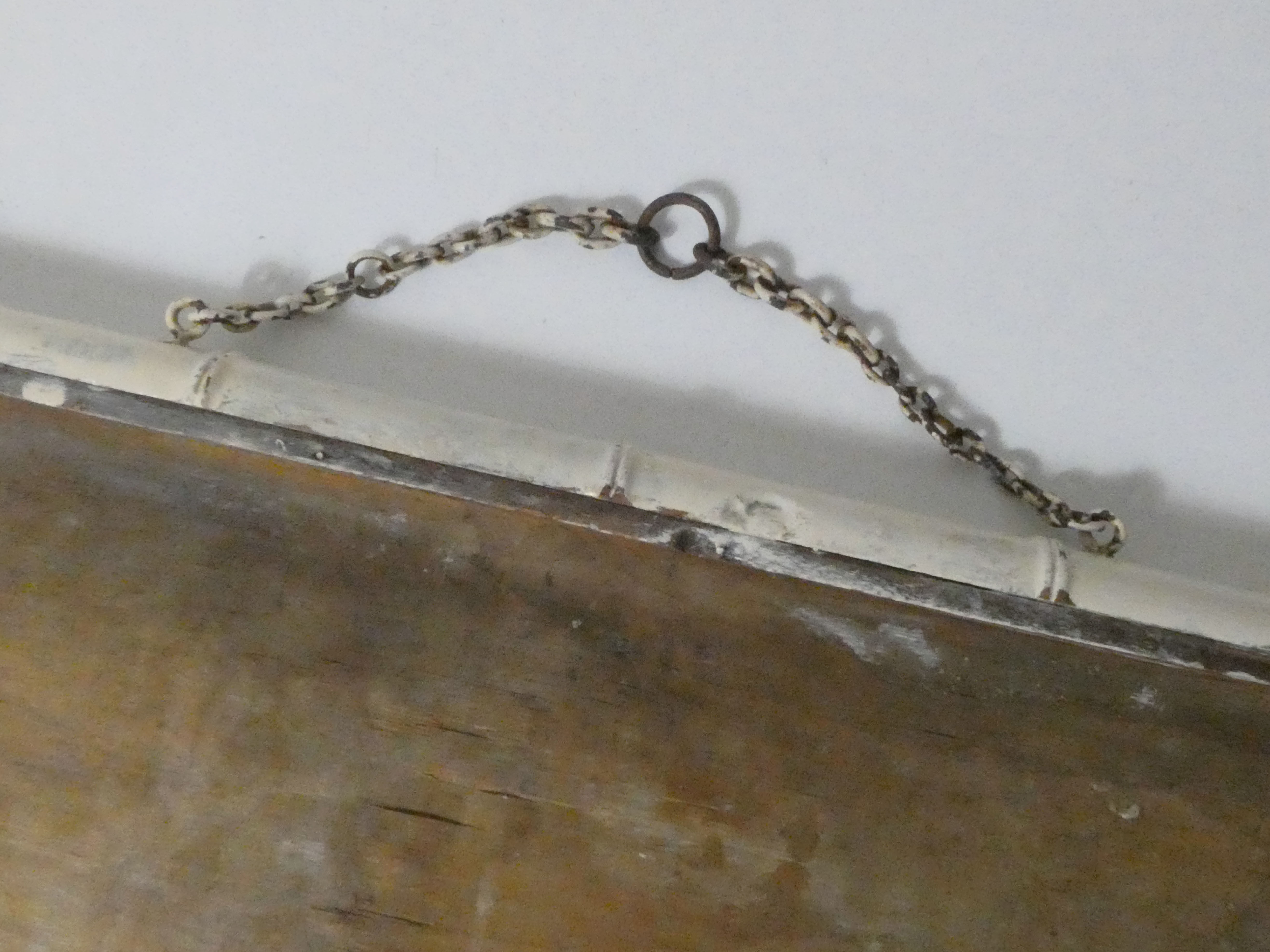 Old mirror mercury turned wood