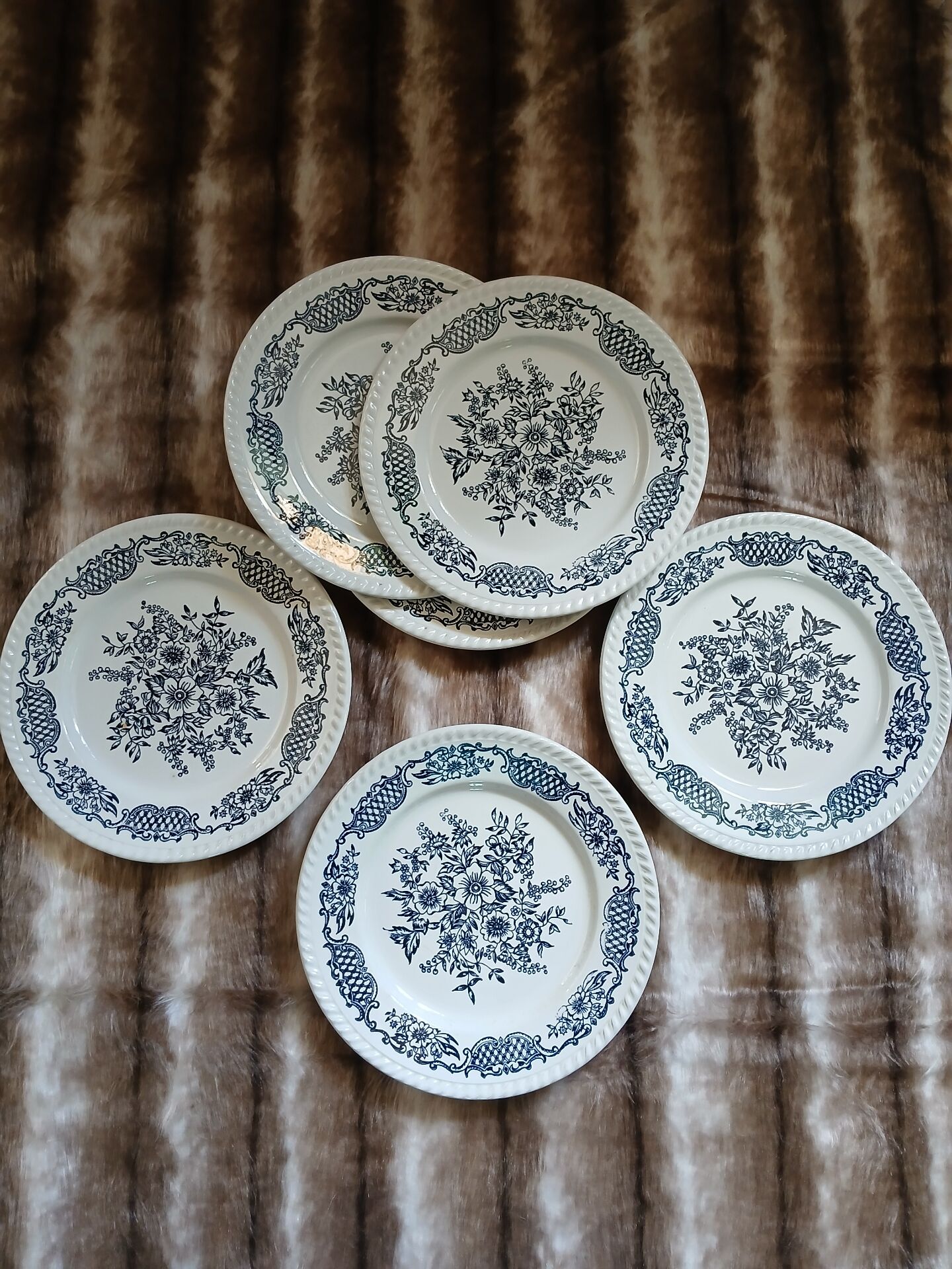 6 antique dinner plates
