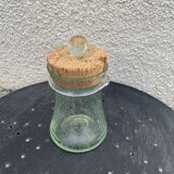 Olive or pickle jar in Biot bubble glass, hand-blown