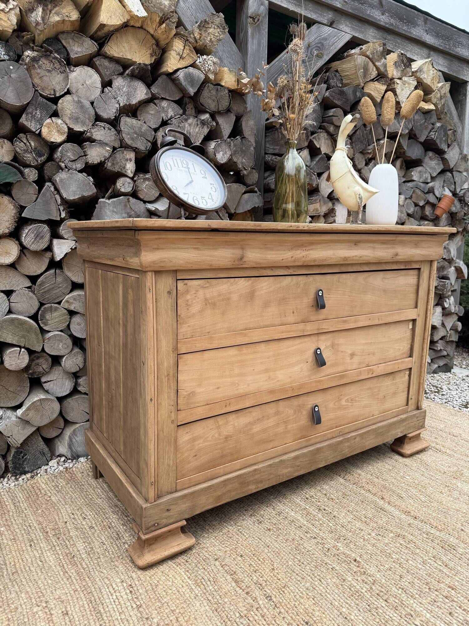 Renovated antique solid wood chest of drawers