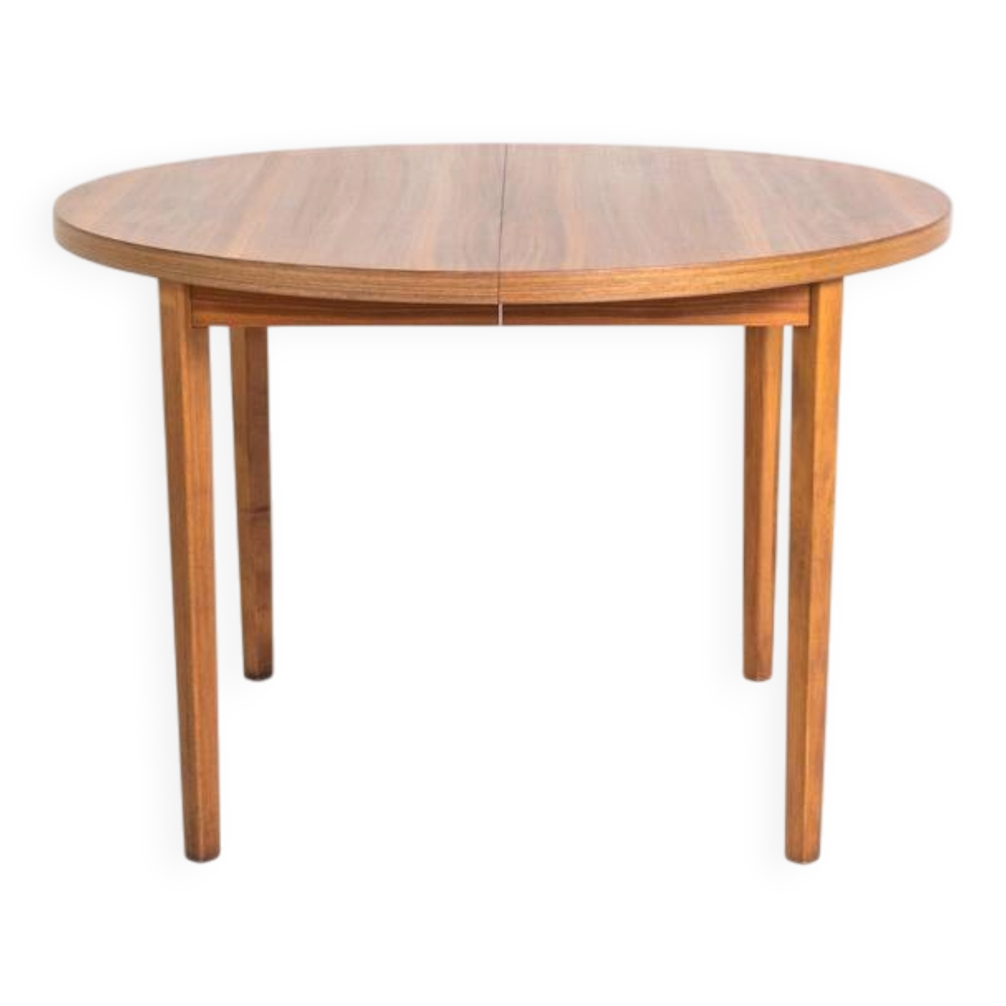 Round extendable walnut dining table, Sweden, 1960s
