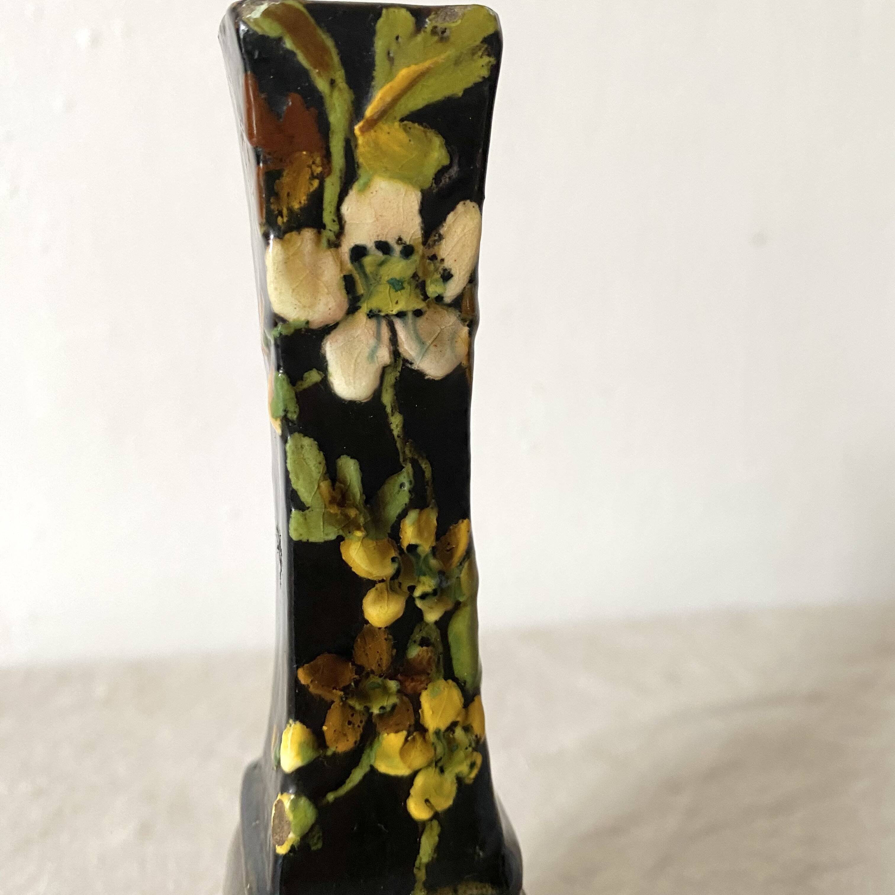 Antique single-flower vase with floral decoration, 1900