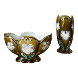Pair of barbotine vases