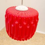 Lustre brutaliste en verre opalin de Karel Wolf pour Osvětlovací sklo, années 1970