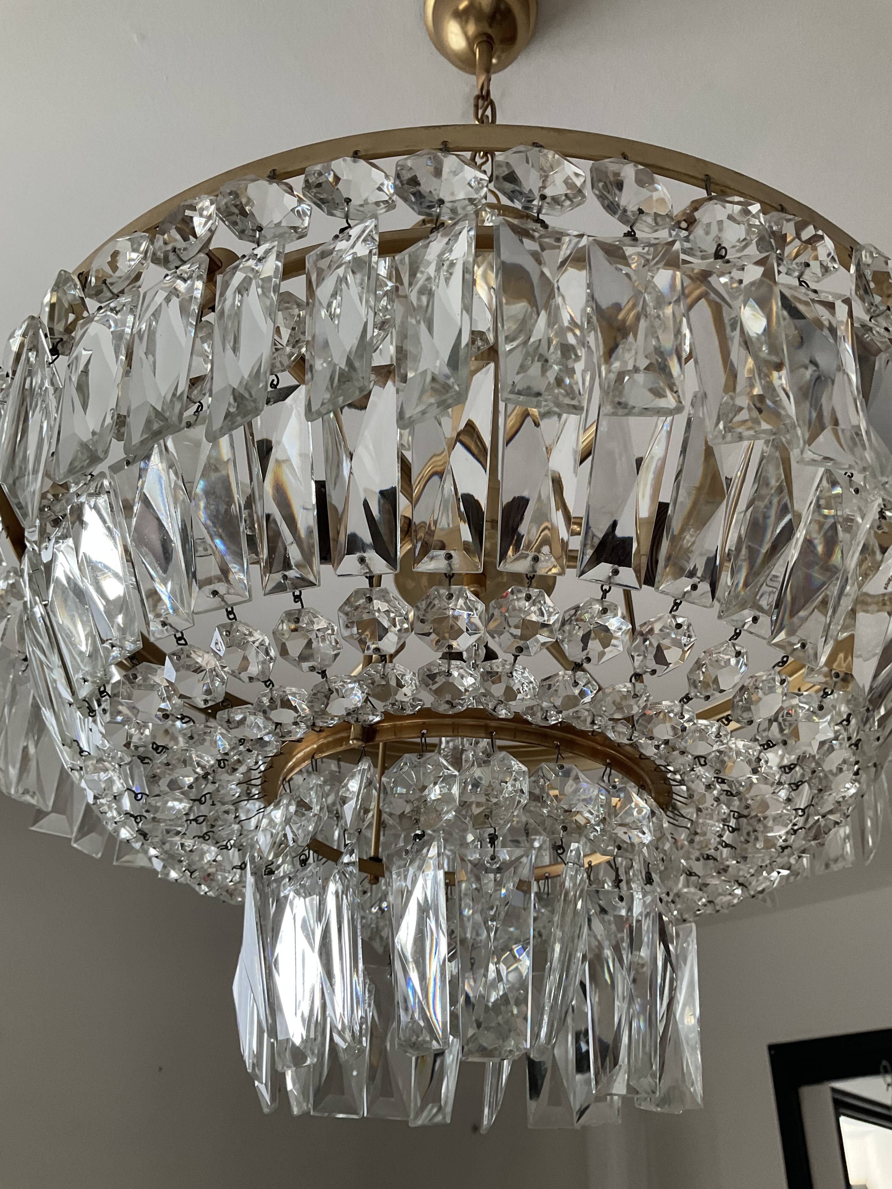 Cascade chandelier with vintage 70s tassels