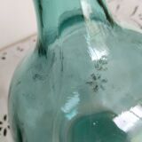 Blue-green demijohn carboy, vintage French, Viresa